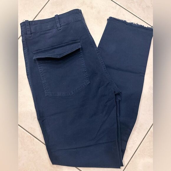 Nili Lotan Jenna straight leg Pants In Teal Blue Size 4 - Picture 4 of 12